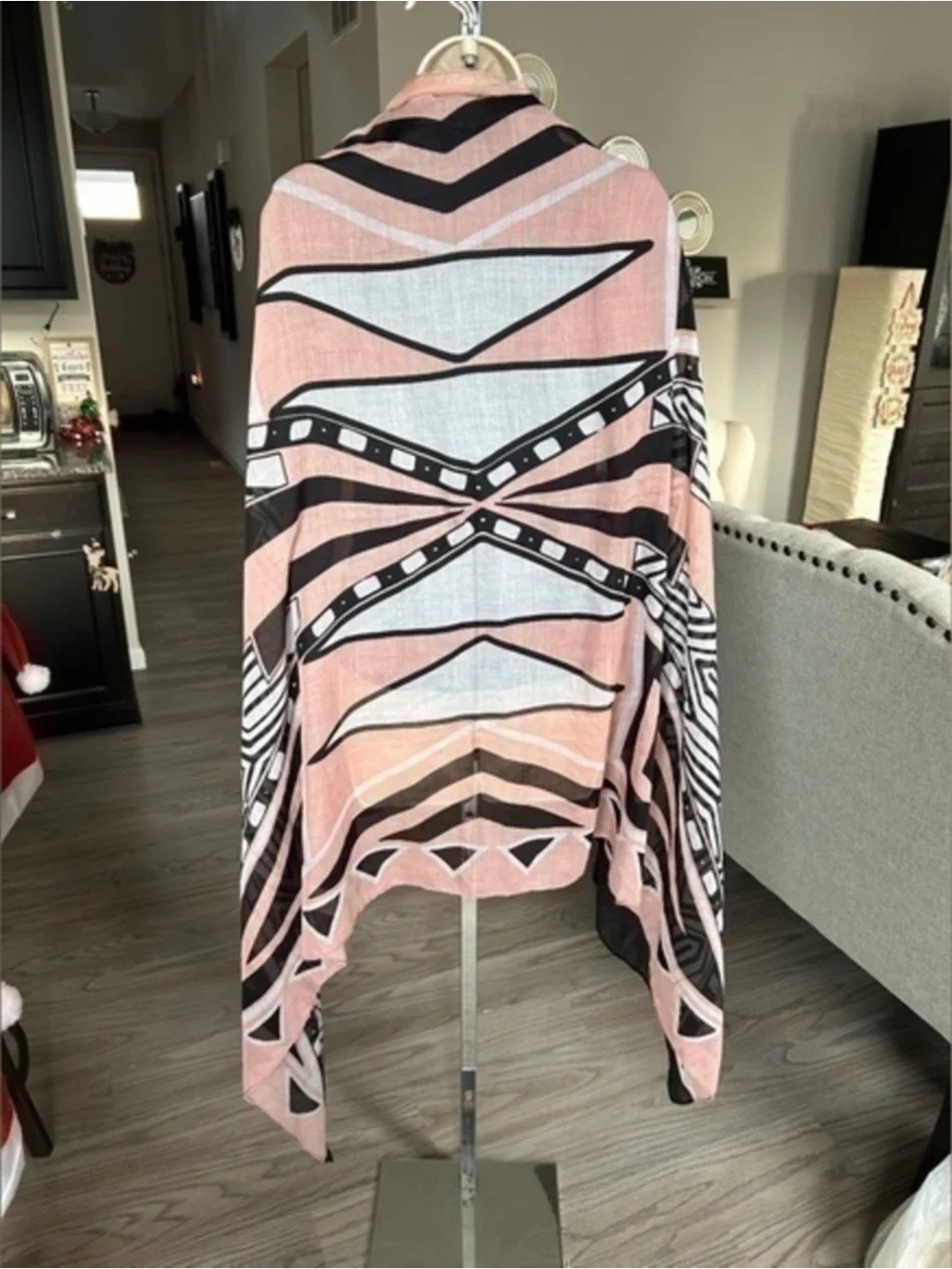 Printed Village lightweight scarf